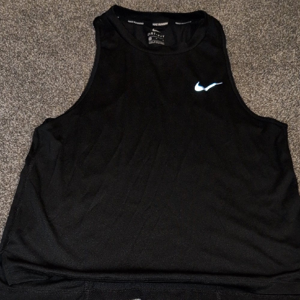 Nike Black Sleeveless Top with White Logo